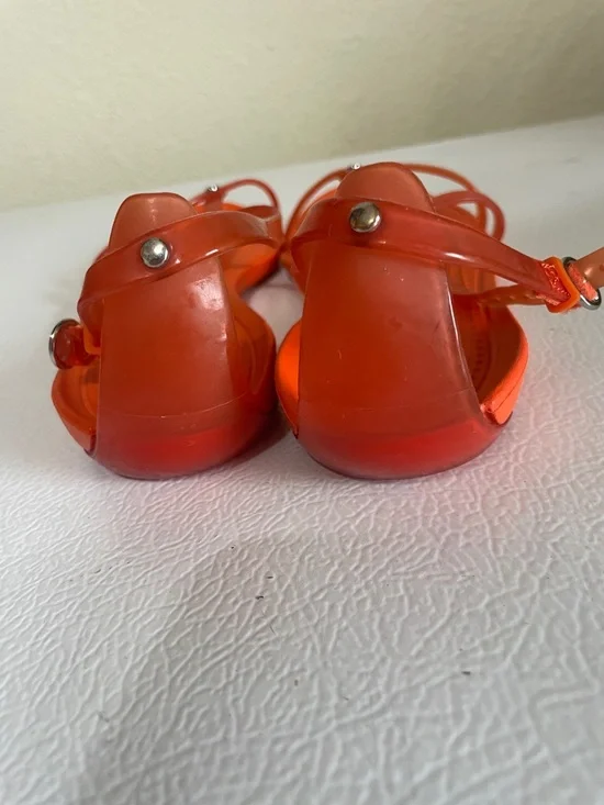 CROCS Women's Orange Flat Sandals. Good Condition. Size 8. - Picture 7 of 11